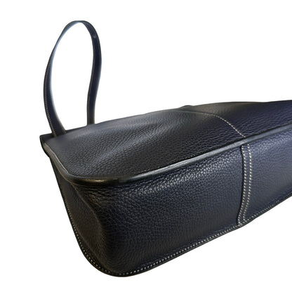 Used HERMÈS Clemence leather Halzan 31 Shoulder Bag Navy Blue PHW
