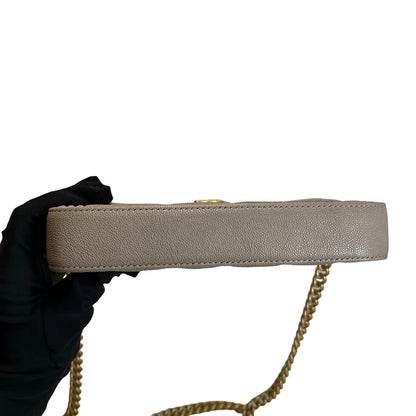 Used CHANEL Quilted Caviar Boy Chanel Zipped Wallet Long wallet Grey Gold