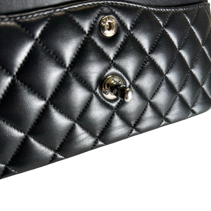 Used CHANEL Quilted Classic Flap Chain Shoulder Bag Black Silver
