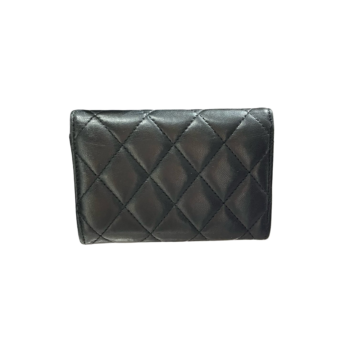 Used Chanel Lambskin Wallet Black PHW