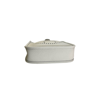 Used HERMES Clemence Evelyne Crossbody Bag White