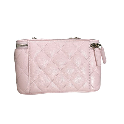 Used CHANEL Quilted Caviar Long Vanity Case Vanity case Pink