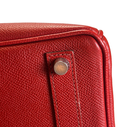 Used HERMES Epsom HAC 28 Handbag Red PHW