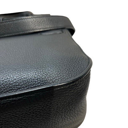 Used HERMÈS Calfskin Leather Jypsieve 28 Shoulder Bag Black PHW