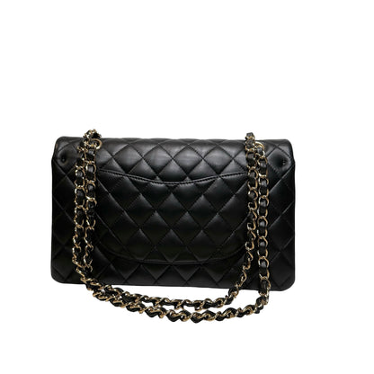 Used CHANEL Lambskin CF 25 Clambskin Chain Shoulder Bag Black