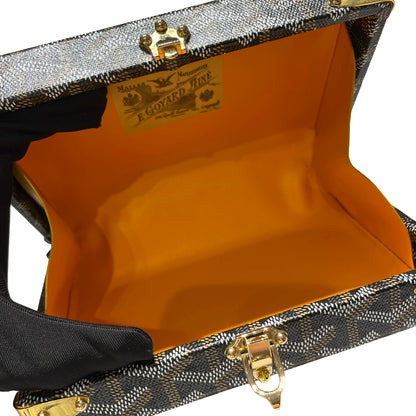 Used GOYARD Goyardine Minaudiere Crossbody Bag Black Brown