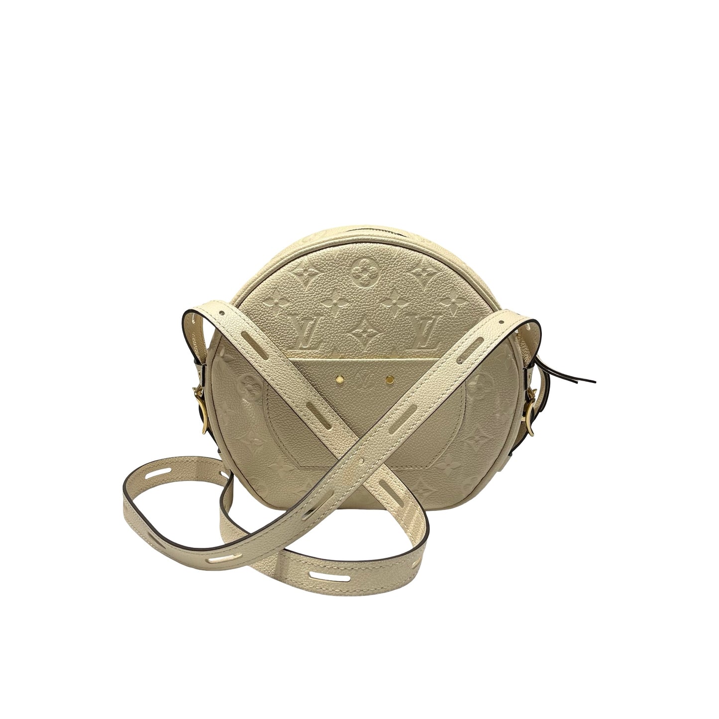 Used LOUIS VUITTON Calfskin Leather Cross Body Bag White GHW