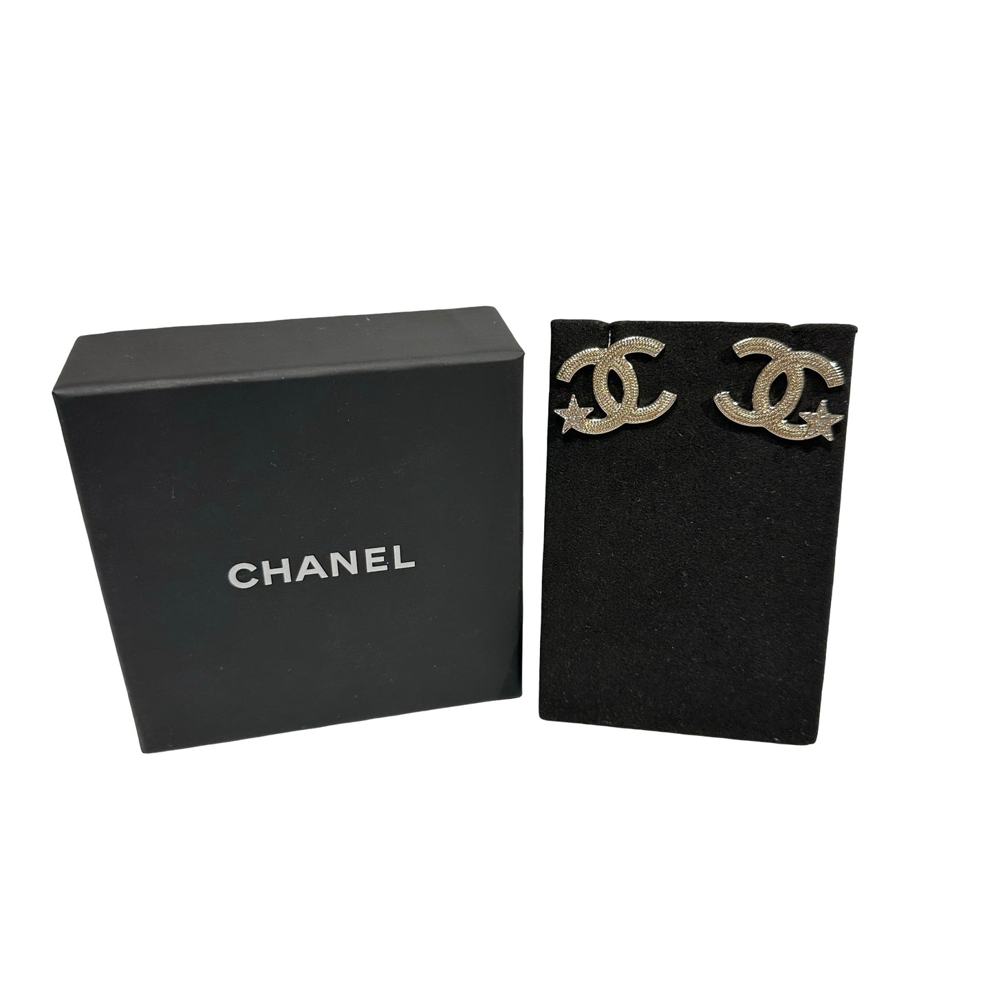 Used Chanel CC Logo Star Earrings Accessories GHW