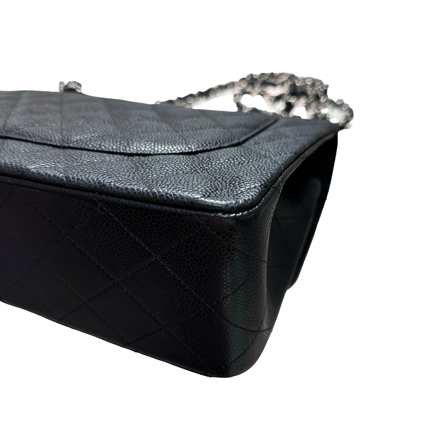 Used CHANEL Jumbo Shoulder Bag Black PHW