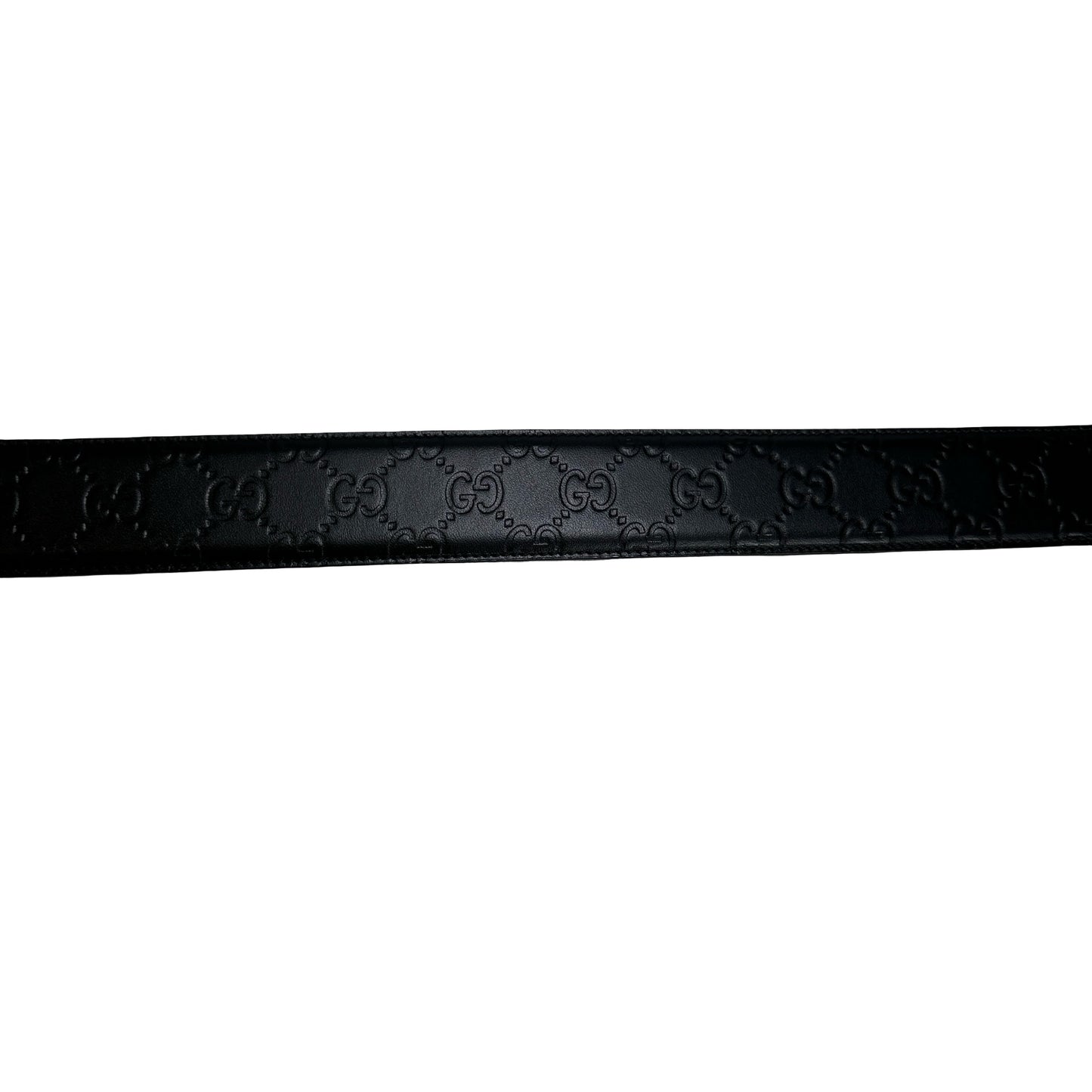 Brand New GUCCI Guccissima Leather Interlocking G Belt Belt Black PHW