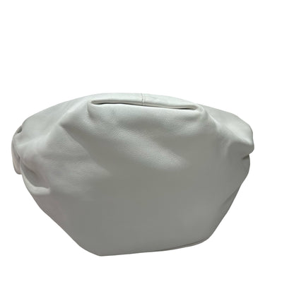 Used BOTTEGA VENETA Calfskin Leather Mini Double Knot Hobo Bag White