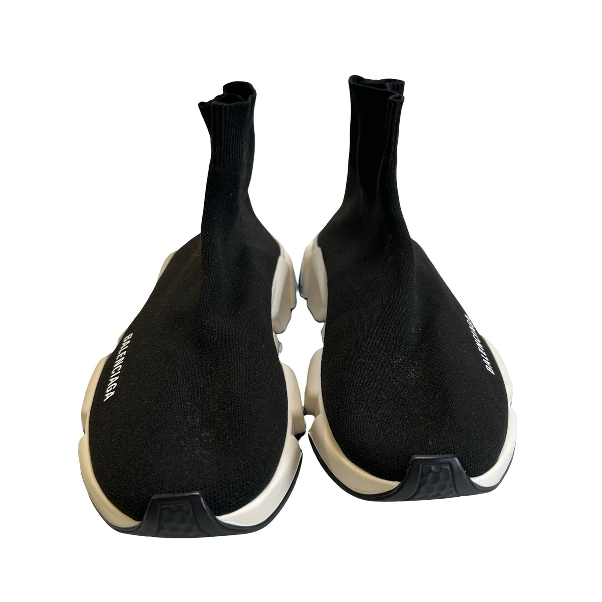 Brand New BALENCIAGA Knit Speed Trainer Sneakers Black White