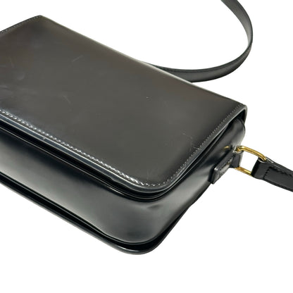 Used CÉLINE Trimphe Teen Cross Body Bag Black GHW