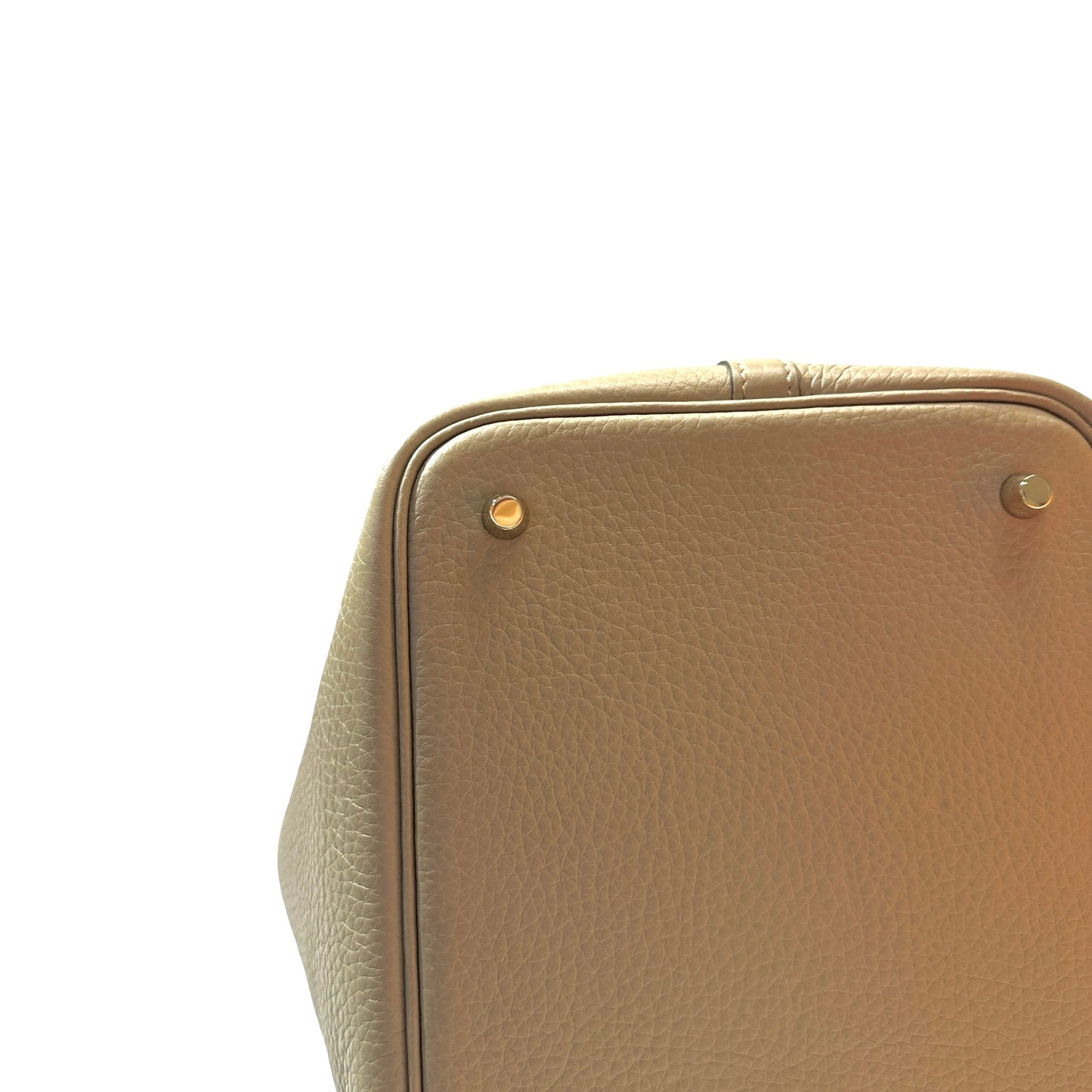 Used HERMÈS TC Picotin 22 Handbag Beige GHW