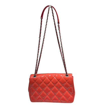 Used Chanel Patent Leather Flap Shoulder Bag PHW Pink