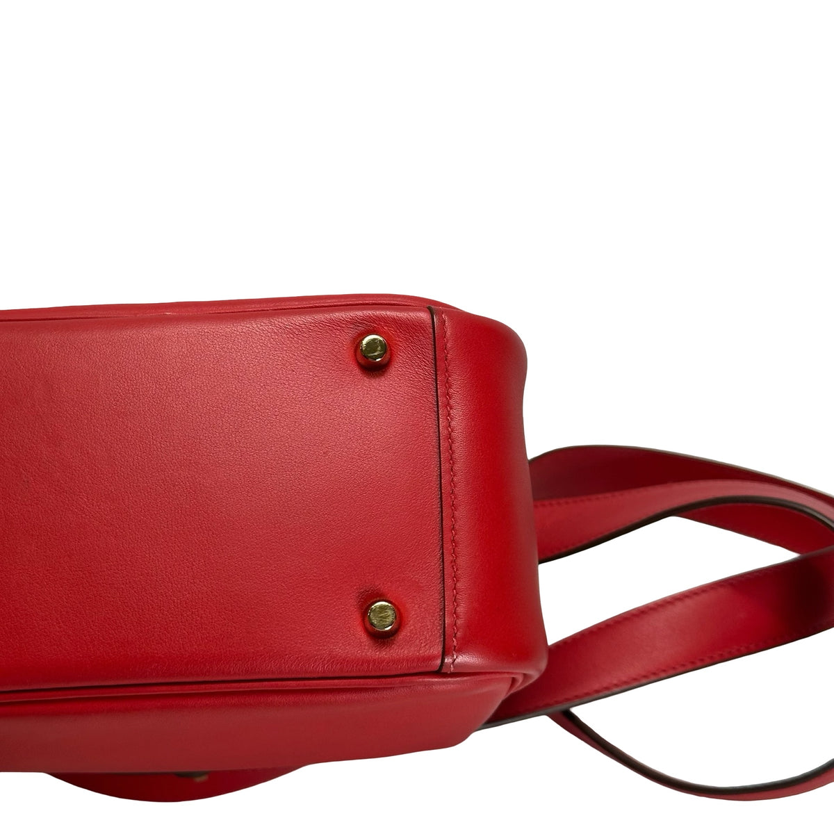 Used HERMES Swift Mini Lindy Handbag Red GHW