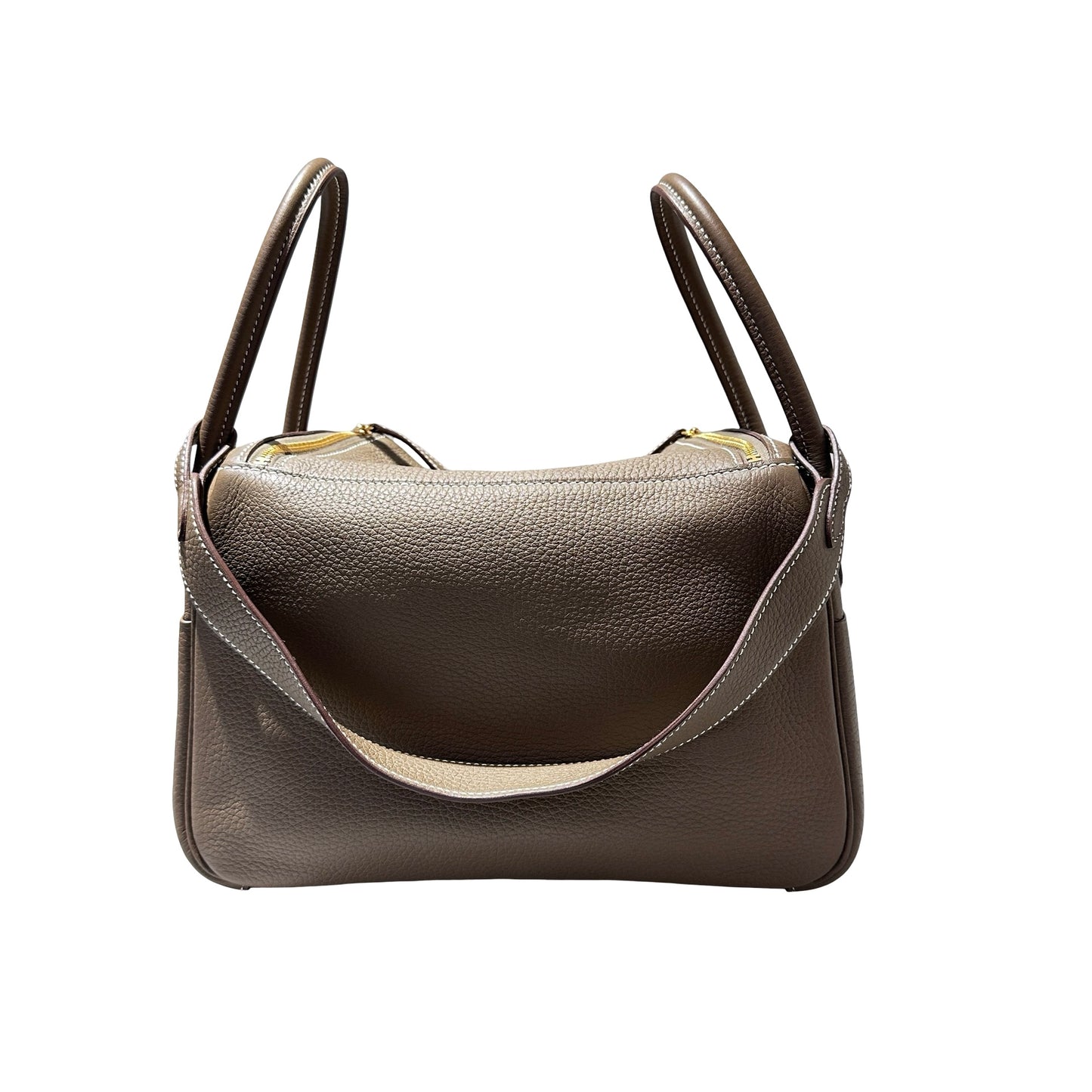 Used HERMÈS Lindy 26 Handbag Etoupe (18) GHW