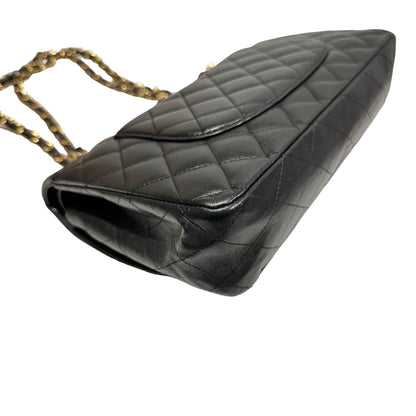 Used Chanel Calfskin Leather CF 25 Shoulder Bag Black GHW