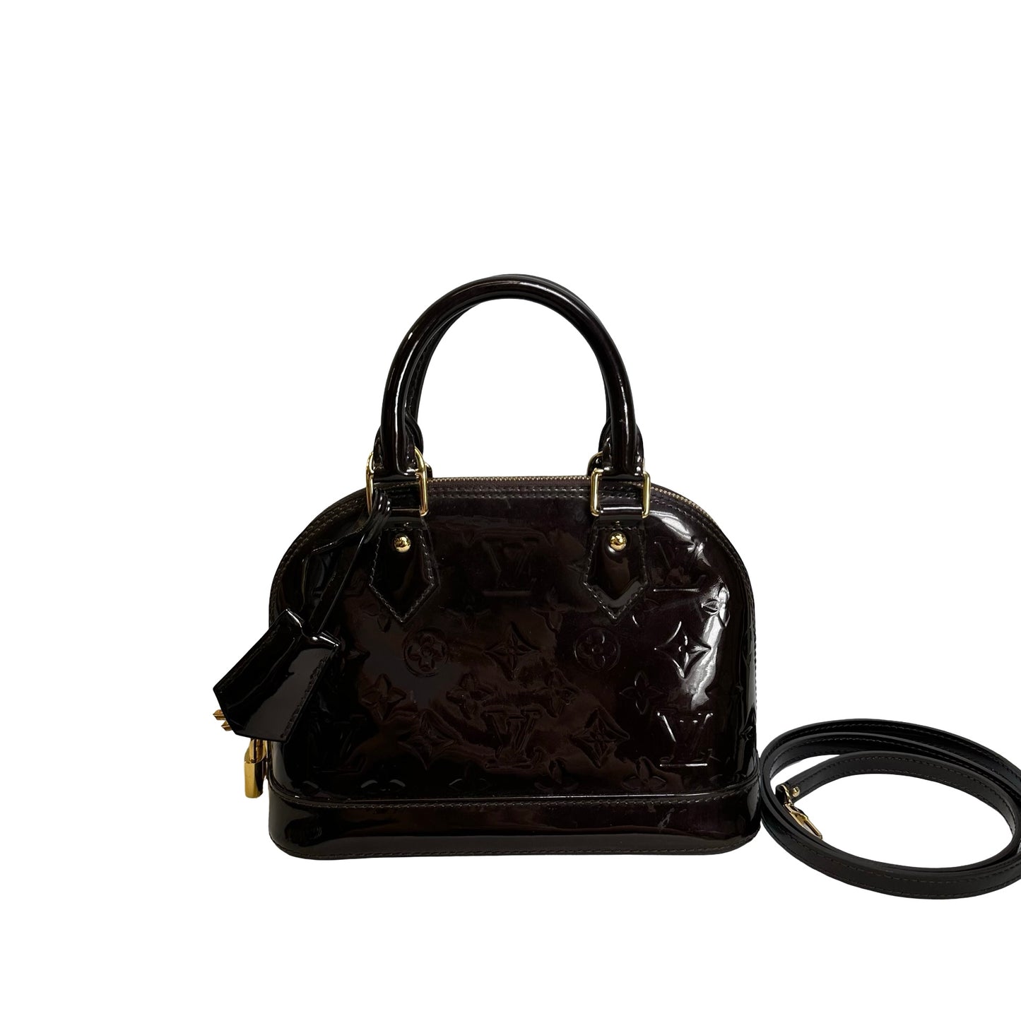 Used LOUIS VUITTON Patent Alma Cross body bag Amarante