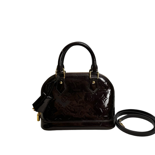 Used LOUIS VUITTON Patent Alma Cross body bag Amarante