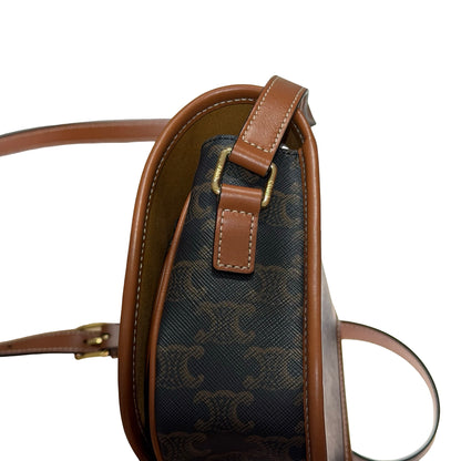 Used CÉLINE FOLCO BAG FOLCO Cross Body Bag Brown GHW