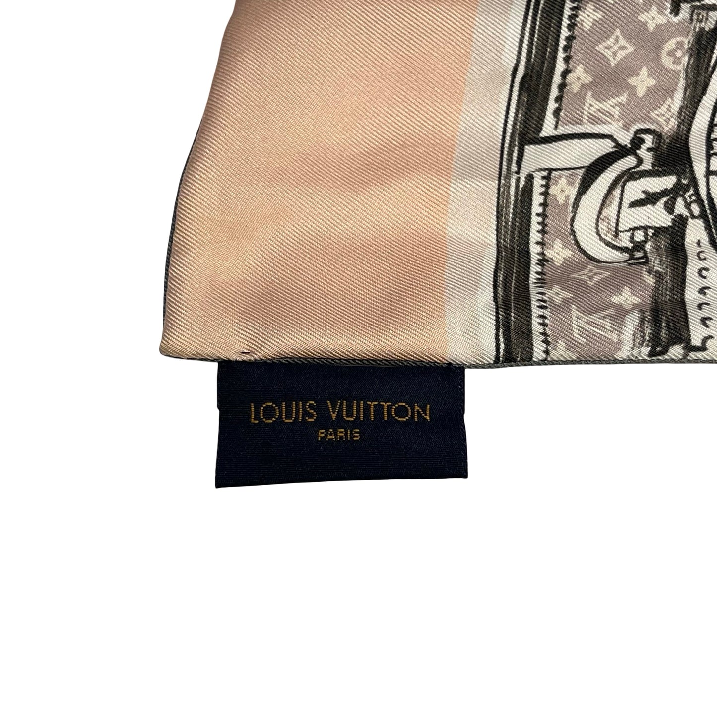Used LOUIS VUITTON Twilly Pink White Black Beige