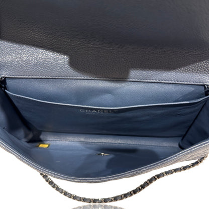 Chanel Caviar Leather FLAP Shoulder Bag Blue PHW