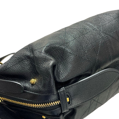 Used DIOR Calfskin Leather D-Joy Medium Shoulder Bag Black