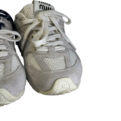 Used MIU MIU Suede Mesh New Balance 530 Sneakers White Grey