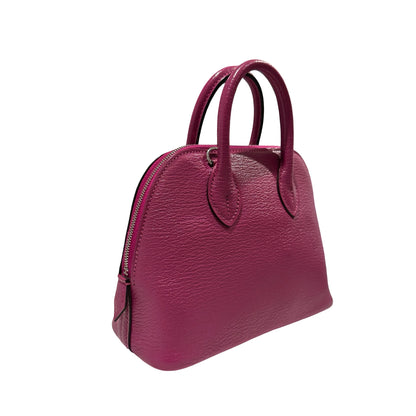 Used HERMES Chevre Mini Bolide Handbag L3 Rose Purple PHW