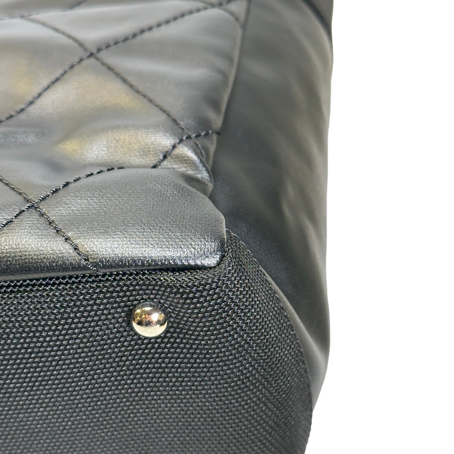 Used CHANEL Quilted Coated Canvas Vintage Tote Bag Tote Bag Black