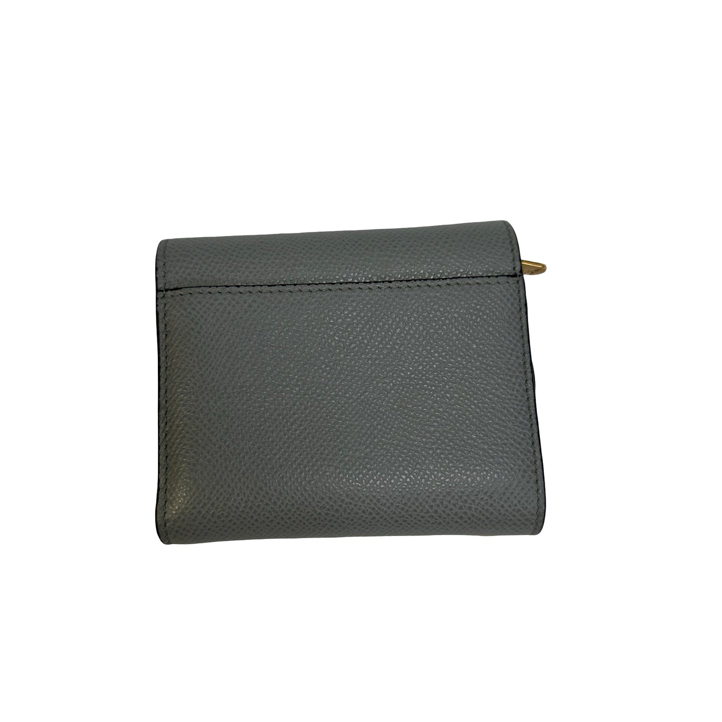 Used DIOR Grained Calfskin Saddle Lotus Wallet Wallet Grey