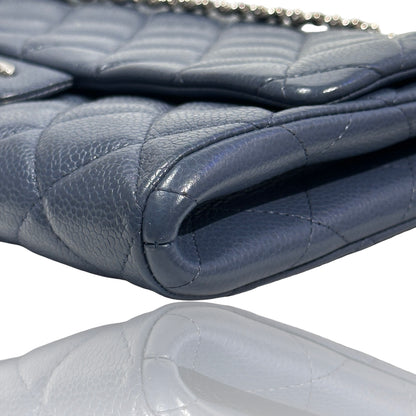 Chanel Caviar Leather FLAP Shoulder Bag Blue PHW
