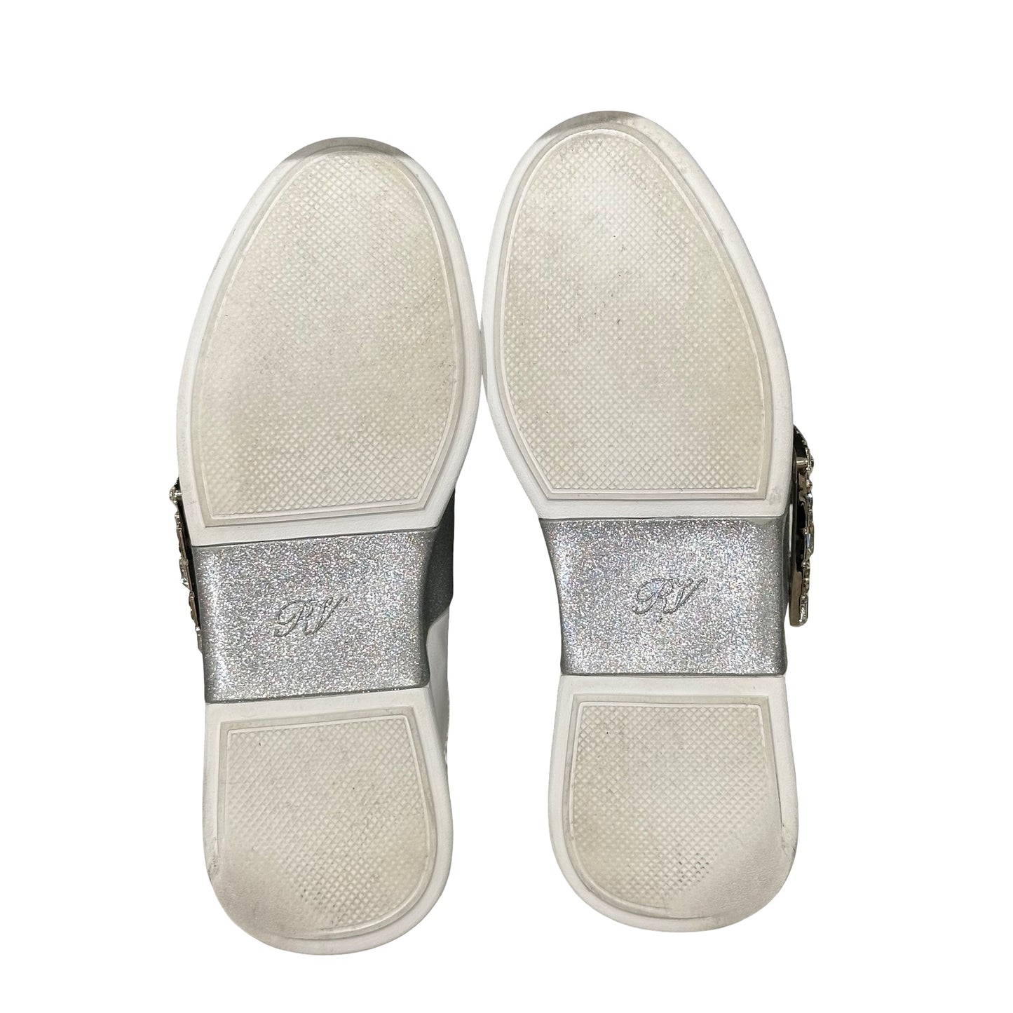 Used ROGER VIVIER Sneakers with Crystals Shoes White