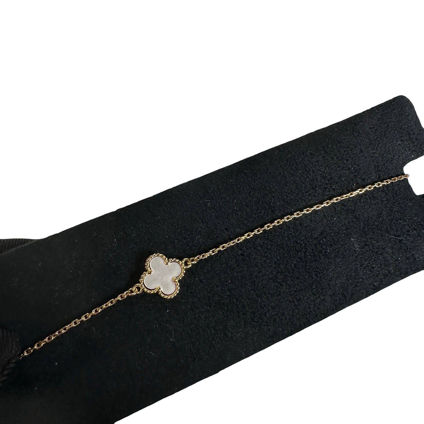 Used VAN CLEEF & ARPELS Mother of Pearl Sweet Alhambra BRACELET White GHW