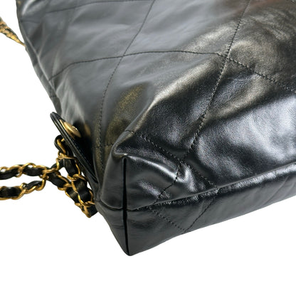 Used CHANEL Quilted Leather Chanel 22 Backpack Backpack Black