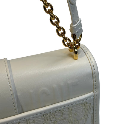 Used DIOR Dior Oblique Leather 30 Montaigne Shoulder Bag White Beige