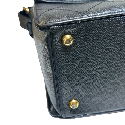 Used CHANEL Caviar Quilted Quilted Shoulder Bag Black Gold