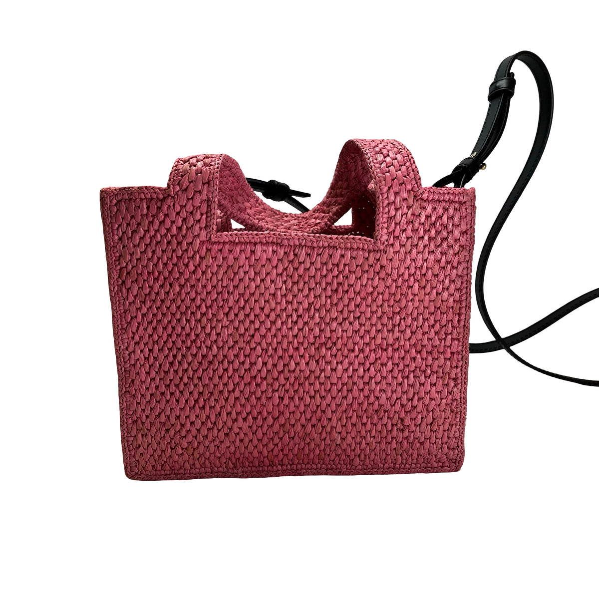 Used LOEWE Raffia Standard A4 Tote Bag Tote Bag Pink Black