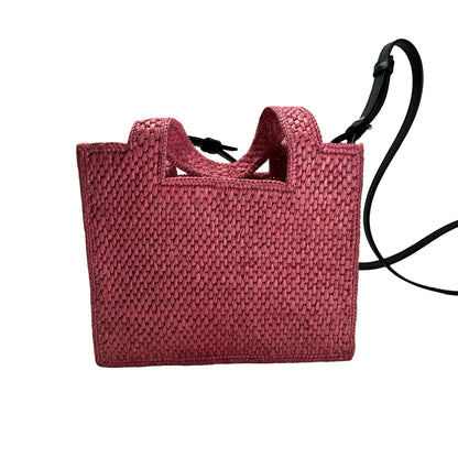 Used LOEWE Raffia Standard A4 Tote Bag Tote Bag Pink Black