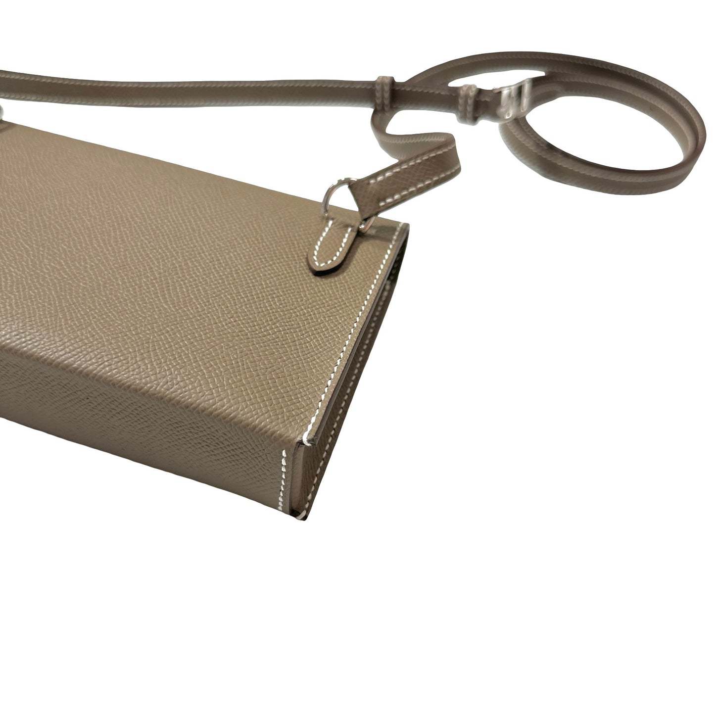 New HERMÈS Epsom Snap to Go Shoulder Bag Etoupe (18) GHW