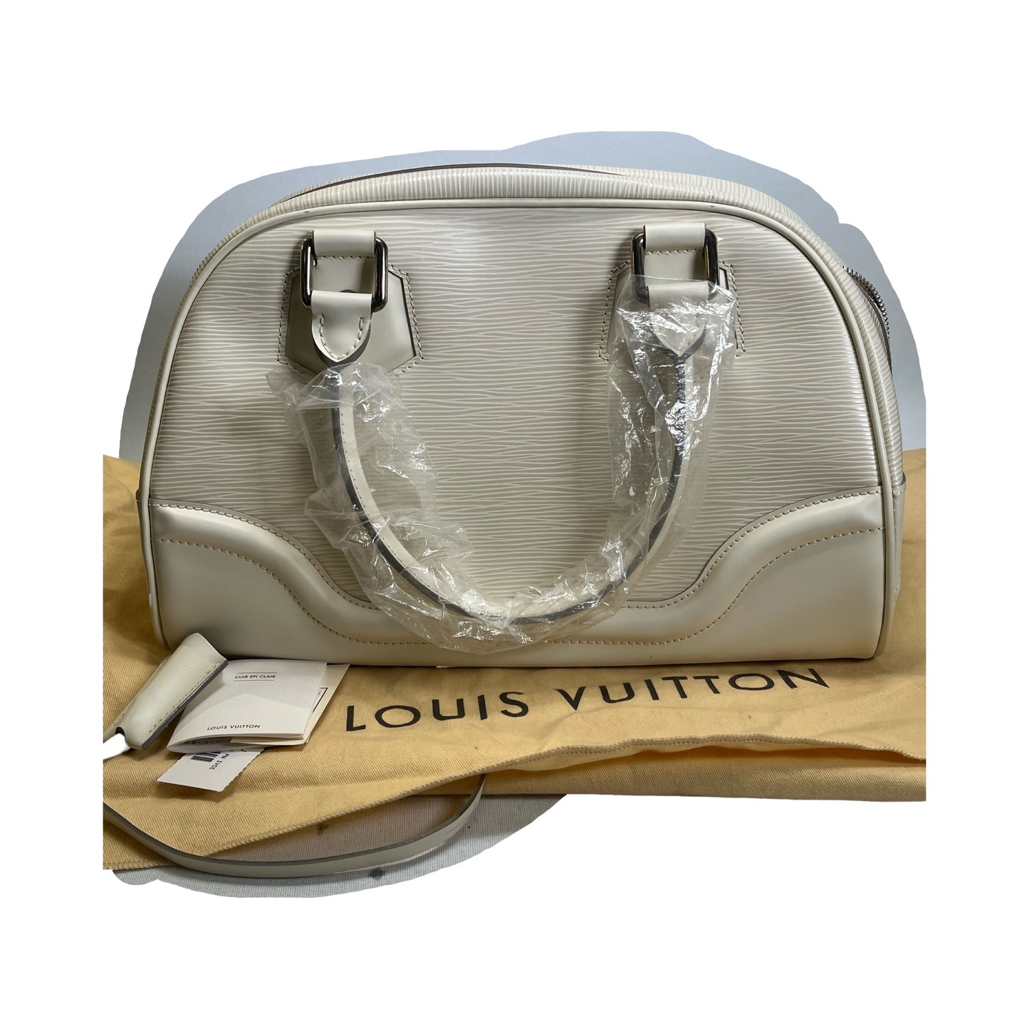 Used LOUIS VUITTON Epi Epi Montaigne PM Handbag White
