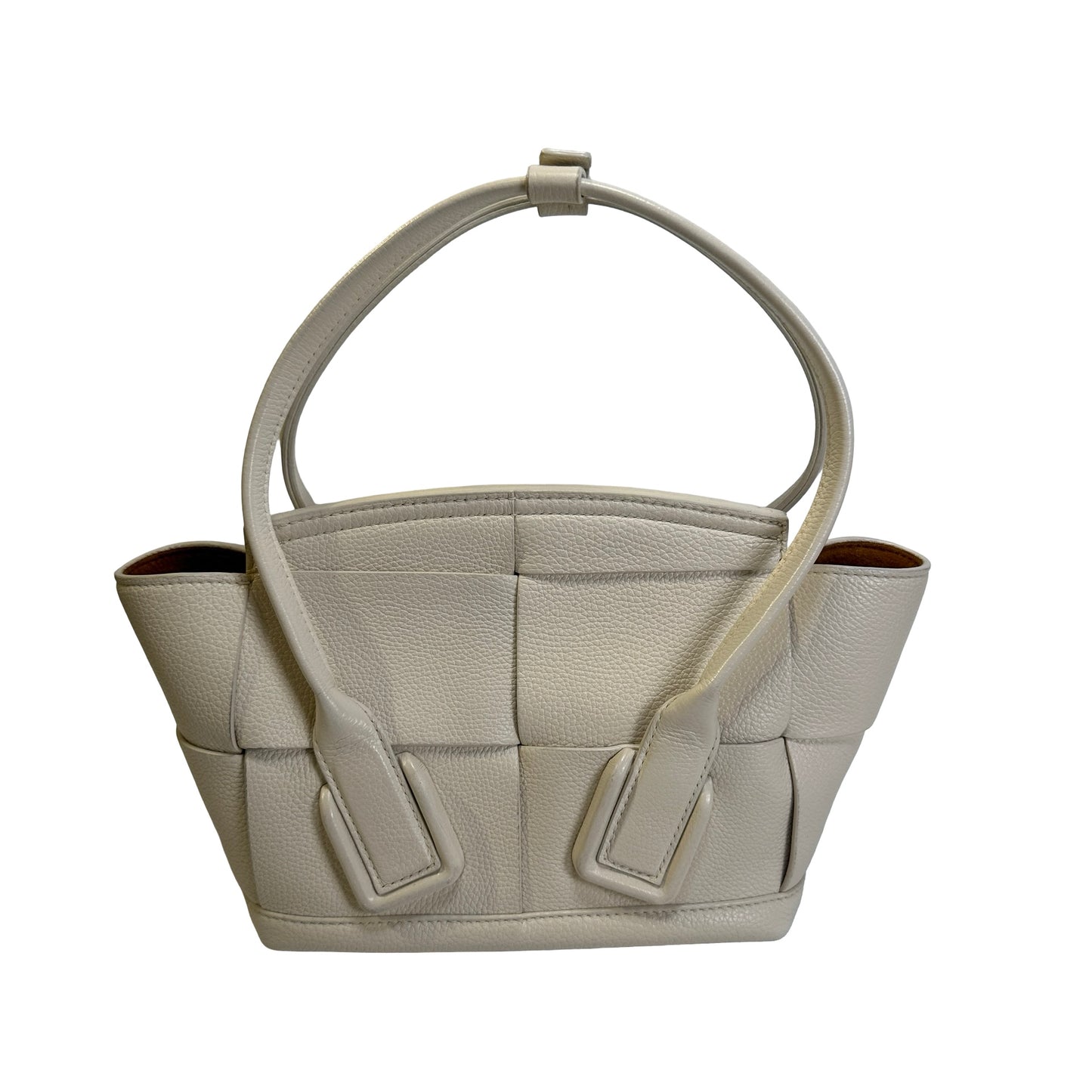 Used BOTTEGA VENETA Intrecciato Arco Handbag White