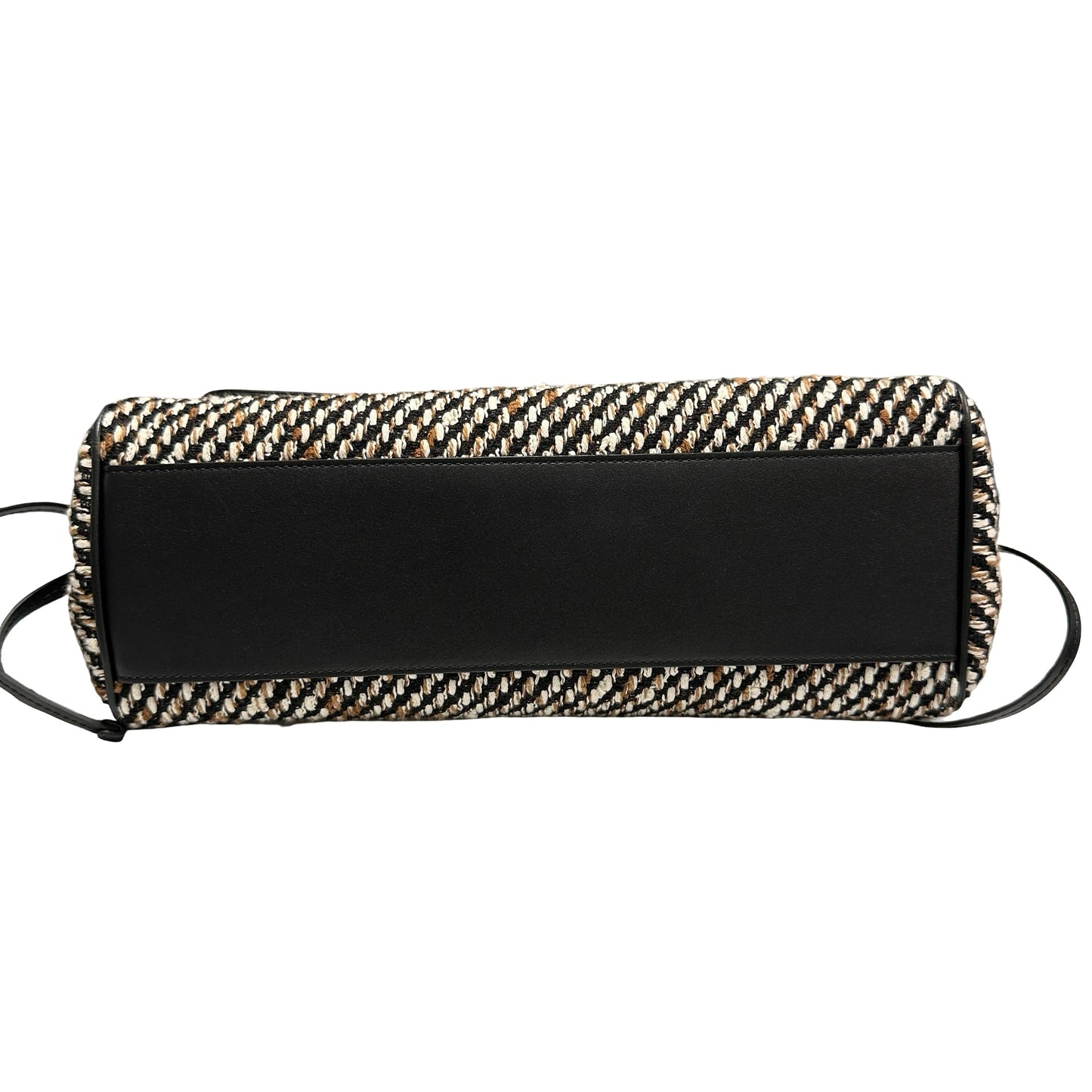 Used CHANEL Tweed Leather Suede Tweed and Leather CC Shoulder Bag Shoulder Bag Black Brown White
