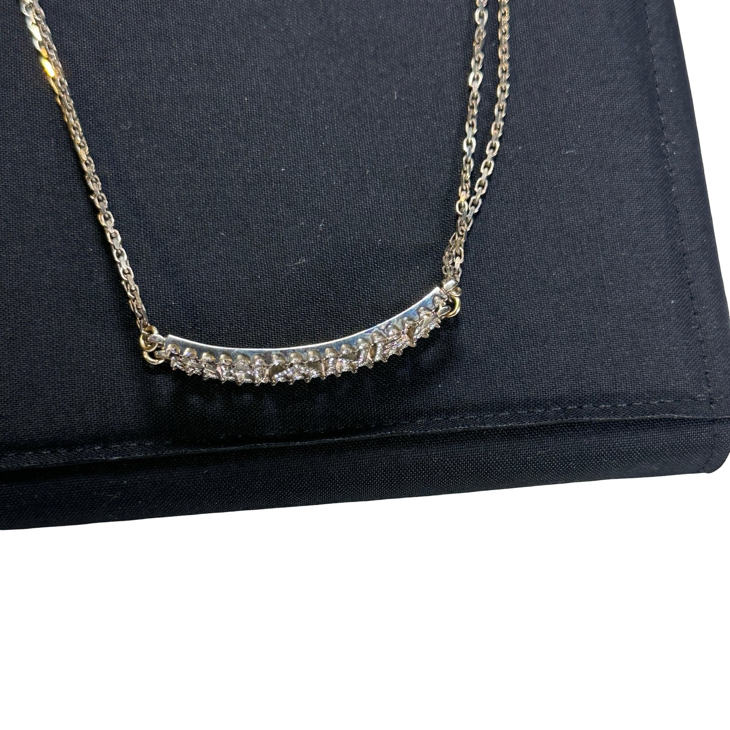 Used CHANEL Rhinestone Logo Necklace GHW