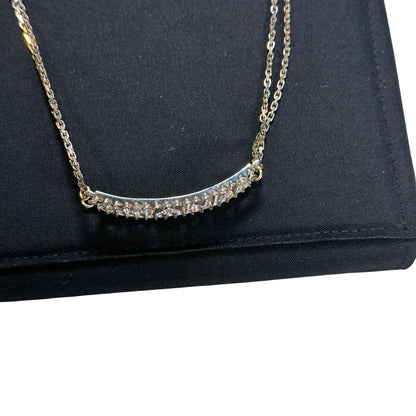 Used CHANEL Rhinestone Logo Necklace GHW