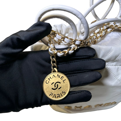 Used Chanel White Chain Shoulder Bag White GHW