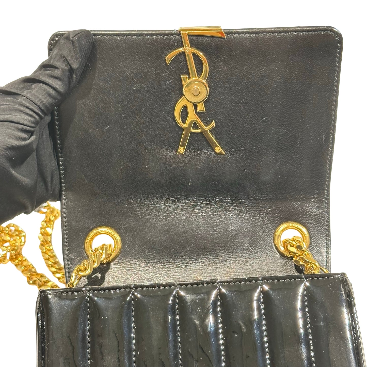 Used SAINT LAURENT Cross Body Bag Black GHW