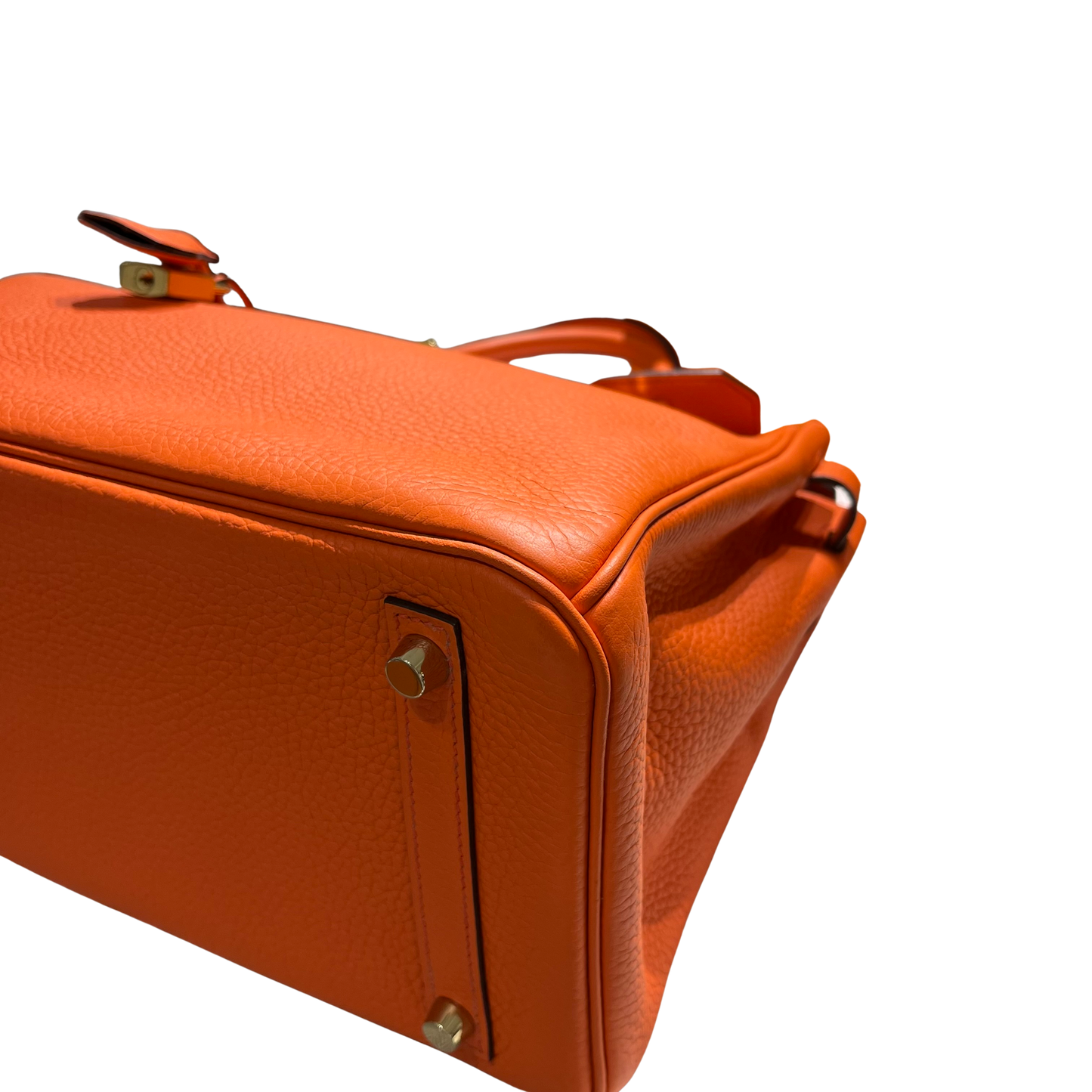 Used HERMES Togo Birkin Handbag Orange