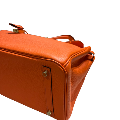 Used HERMES Togo Birkin Handbag Orange